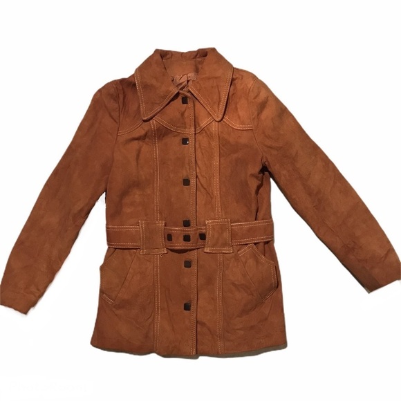 Vintage brown suede western fitted jacket sz 10 - Picture 3 of 9